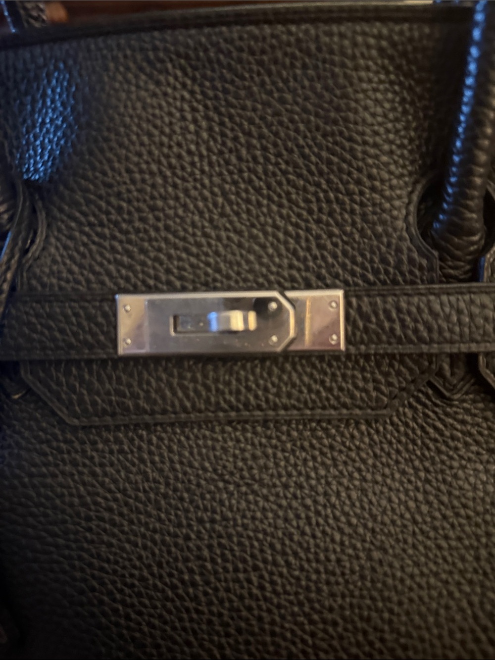 Black Leather woman Tote Bag with Silver Hardware - Picture 10 of 14